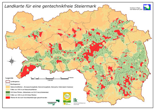 Gentechnik freie Steiermark Karte Gentechnik freie Steiermark Karte