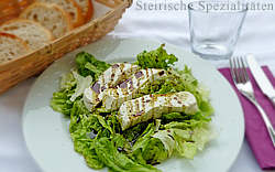 Schafskäse-Parfait auf Blattsalat Schafskäse-Parfait auf Blattsalat