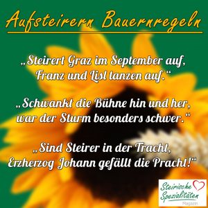 Aufsteirern Bauernregeln Sprüche