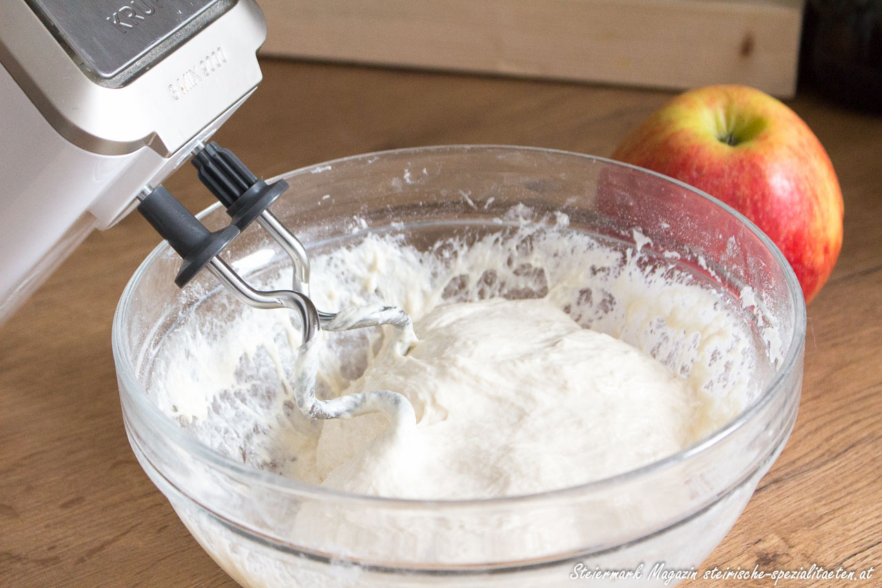 Knead the strudel dough